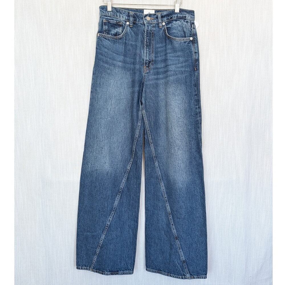Anine Bing Brie Jeans Womens 27 Blue Denim High-rise Wide Leg - Picture 2 of 11
